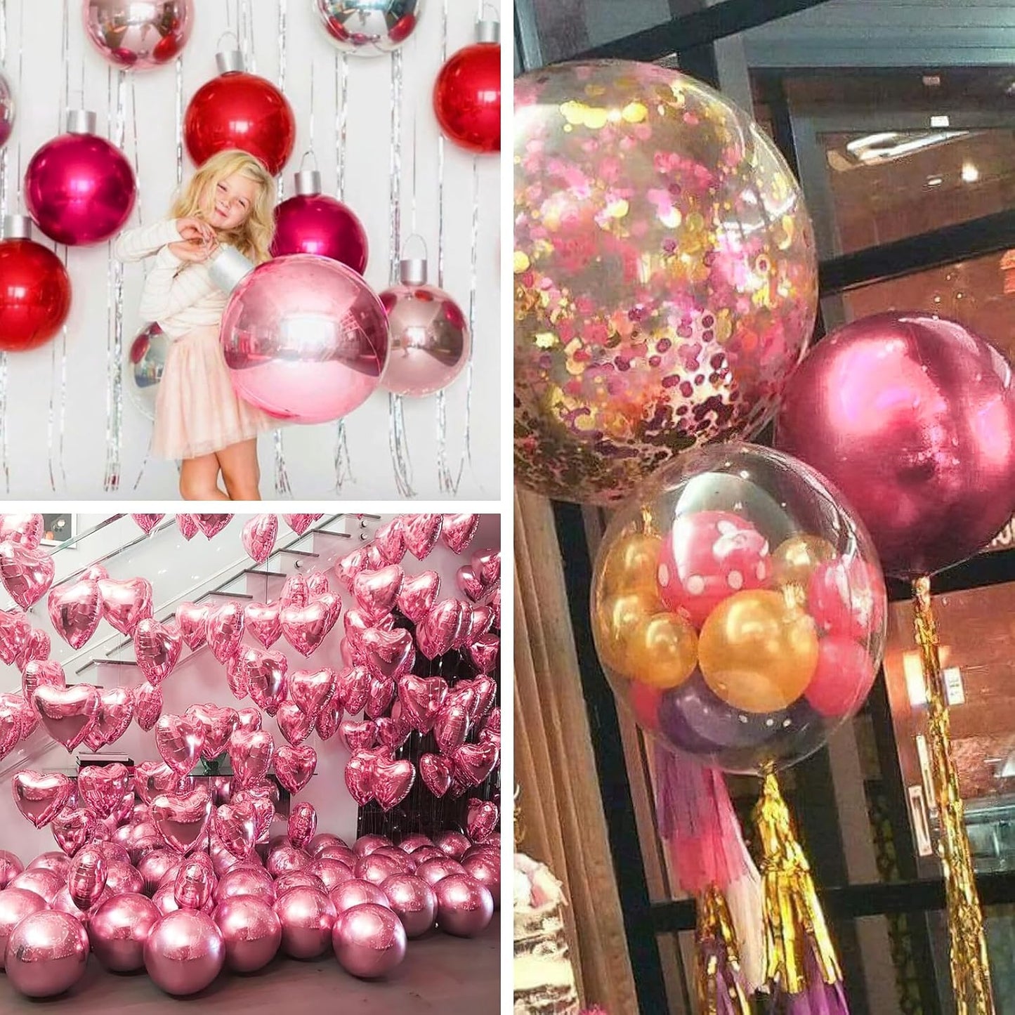PartyWoo Metallic Gold Foil Balloons 20pcs Different Sizes Pack of 22 15 10 Inch Large Round Foil 4D Inflatable Mirror Ball Mylar Balloons for Graduation Birthday Baby Shower Party Decorations