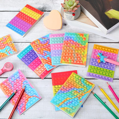 50 Pcs Mini Notebooks 4.92 x 3.35 Inch Small Pocket Notebooks Lined Notepad Portable for Students Office Notebook for Birthday Party Favors, 10 Styles Patterns