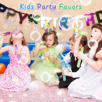 36 Pack Big Bubble Wands Bulk in 6 Colors, Ideal for Easter, Summer, Halloween, Valentine, School Classroom Prizes