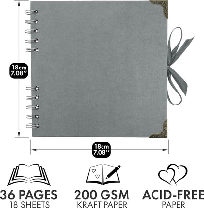 Bstorify Scrapbook Album 60 Pages (8 x 8 Inch) Brown Thick 200gsm Kraft Paper, Photo Album Scrapbook, Memory Book - Ideal for Your Scrapbooking Albums Art & Craft Projects