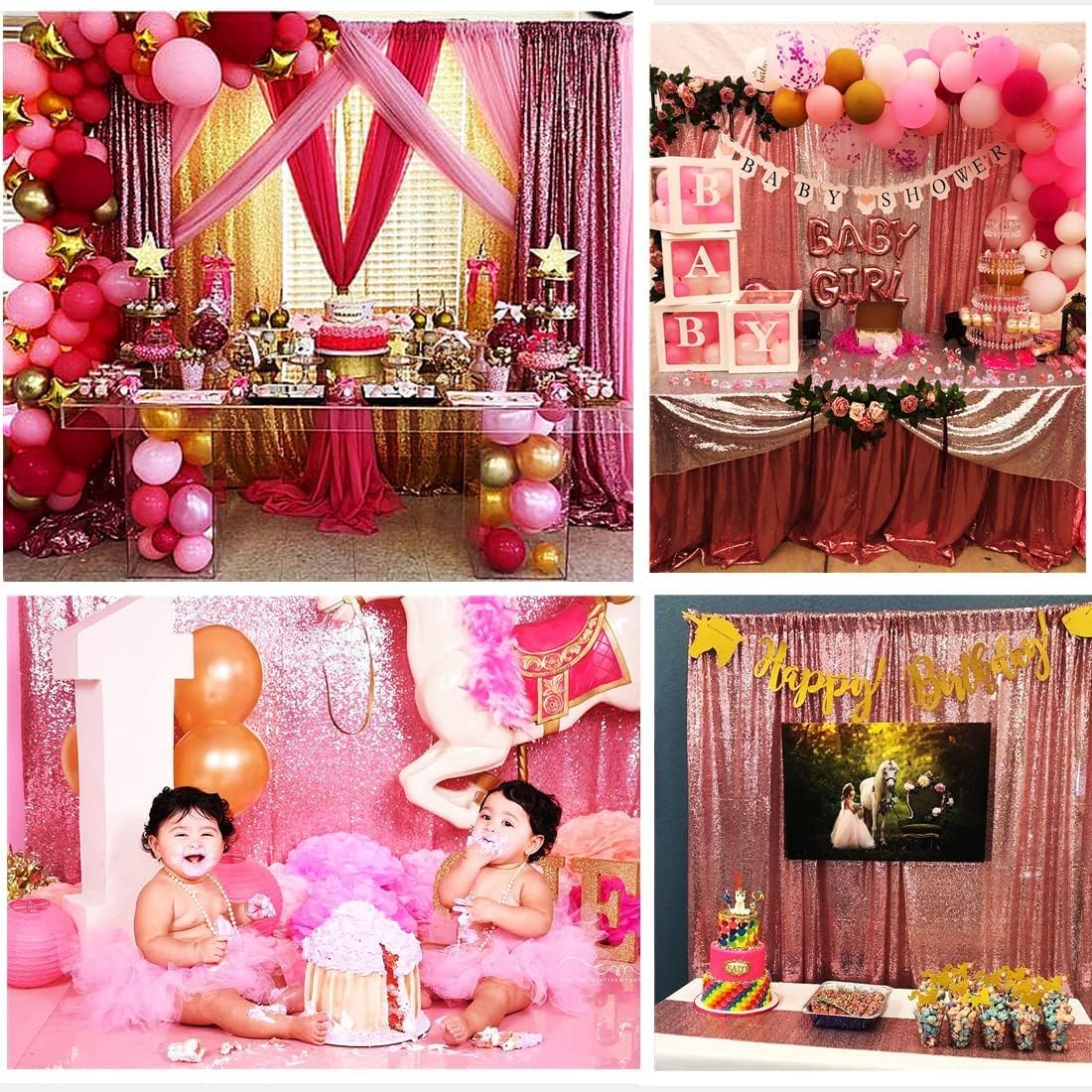 Poise3EHome Black Sequin Backdrop Curtains, 2 Panels 2FTx8FT Glitter Photo Booth Backdrop for Halloween Birthday Bachelorette Wednesday Twilight Party Decorations