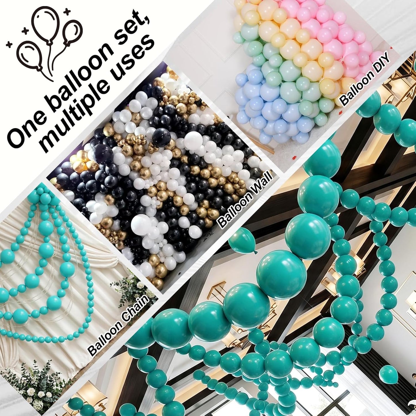 Gold Quick Link Balloons, 60PCS Linking for Balloon Wall Arch Chains, 6inch Linkable for Wedding Birthday Baby Shower Engagement Graduation Party Decorations