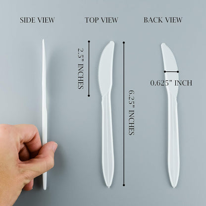 Plasticpro Cutlery Plastic Combo Sets Medium Weight Disposable Silverware White (1000 Count)