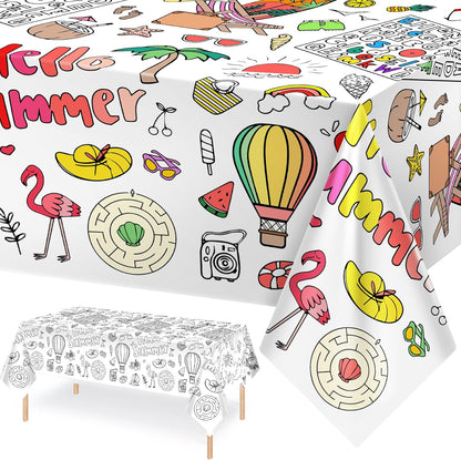 Giant Construction Party Coloring Tablecloth for Kids - Huge Construction Theme Table Cover Large Dump Truck Vehicle Painting Poster for Children Birthday Party Supplies 54x108 Inch