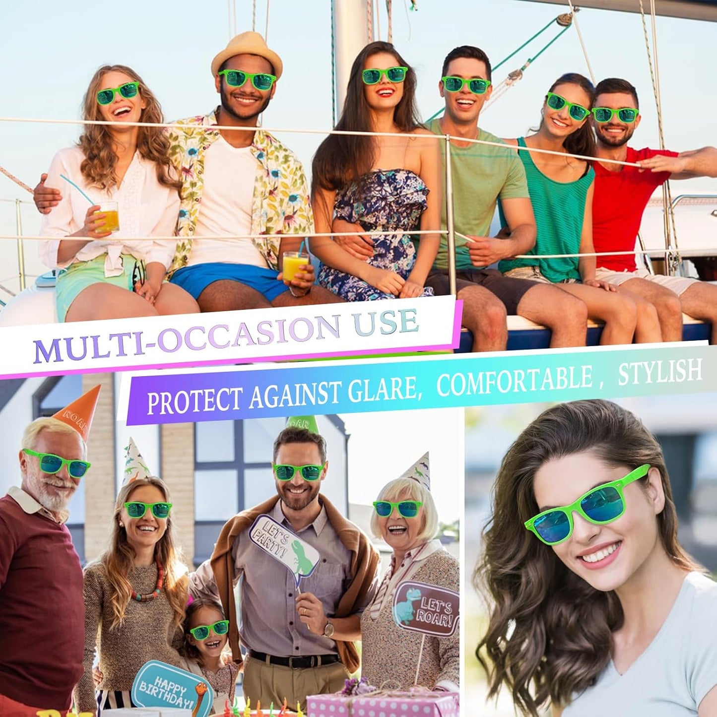 Party Sunglasses Bulk - Adult Retro Plastic Pack of 12 Vintage Sunglasses for Men Women - Party Favors