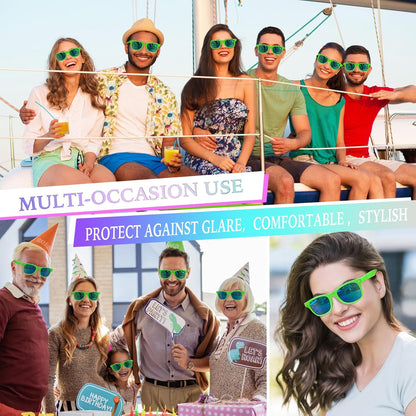 Party Sunglasses Bulk - Adult Retro Plastic Pack of 12 Vintage Sunglasses for Men Women - Party Favors
