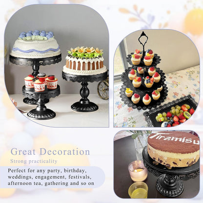 Set of 9 Cake Stands Metal Cupcake Stand Set Multiple Styles Candy Fruit Display Tower Dessert Plate Cake Serving Tray for Birthday Party Wedding Anniversary Baby Shower Engagement (Gold)