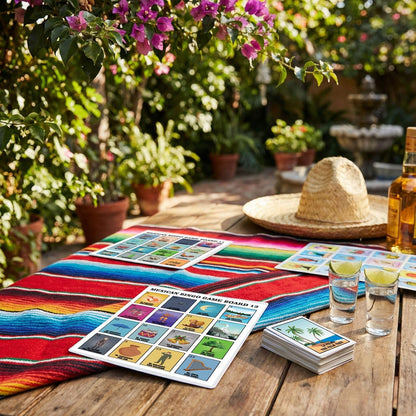 Mexican Bingo Games in Spanish English for 20 Players,Millennial Bilingual Puerto Rico Game Cards,Baraja Mexicana Juegos para Baby Shower,Schools,Cinco de Mayo and Mexican Party
