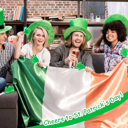 50 Pcs 7.5 Inch Green/White Hand Clapper Plastic Noise Makers for Sporting Events St. Patrick's Party Hand Clappers Noisemakers for St. Patrick's Day Party Favors Birthday Sports Game Celebration