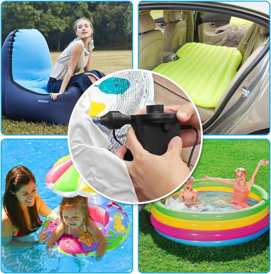 Newpol Inflatable Bed Pump, Electric Air Pump(100 Gallon/Min) for Air Mattress Beds, Inflatable Swimming Pools, Swimming Ring（AC110-240V/DC12V）