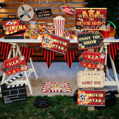 20 Pcs Luau Party Decorations Welcome Sign Summer Hawaiian Directional Signs Tropical Hawaiian Themed Birthday Decorations Luau Tiki Party Supplies with 2 Sheet Letter Stickers