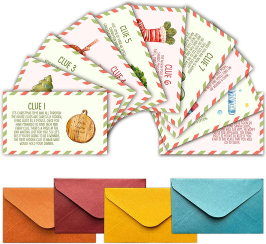 Christmas Scavenger Hunt Game, Christmas Games for Family Treasure Riddle Hunt Game Activities, Christmas Indoor Outdoor Party Games Supplies Activities for Family Friends Gamer, A003