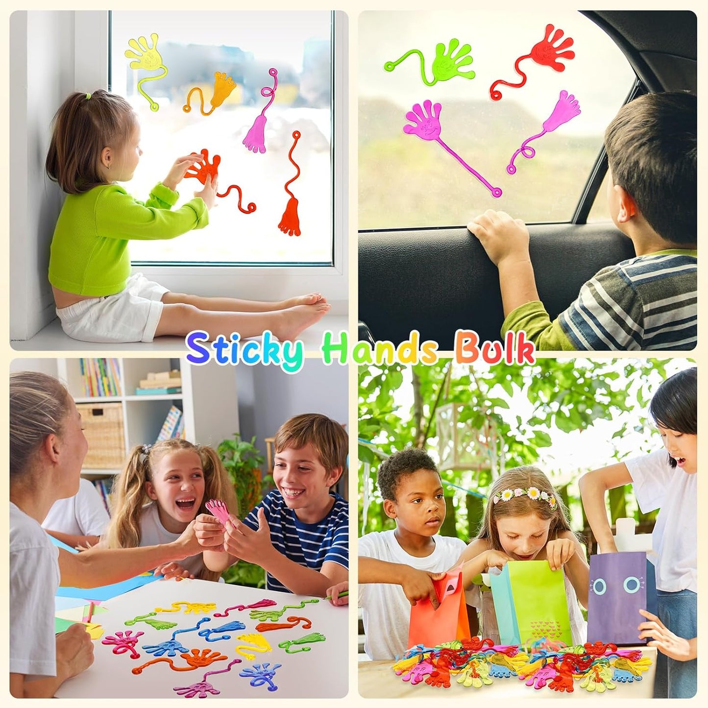 PICcircuit Sticky Hands Bulk 30 PCS Party Favors for Kids 4-8,8-12 Year Stretchy Sticky Hand Feet Goodie Bags Stuffers for Kids Classroom Prizes End of Year Student Gifts Birthday Trinkets Slap Hand