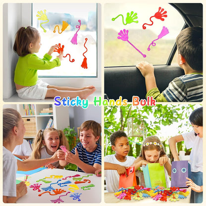 PICcircuit Sticky Hands Bulk 30 PCS Party Favors for Kids 4-8,8-12 Year Stretchy Sticky Hand Feet Goodie Bags Stuffers for Kids Classroom Prizes End of Year Student Gifts Birthday Trinkets Slap Hand