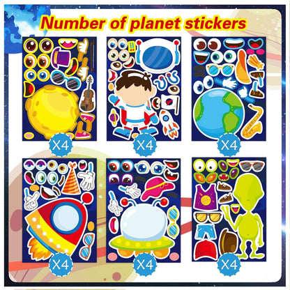 24 Sheets Make-a-face Cupcake Stickers Make Your Own Dessert Stickers Mix and Match Sweets and Fruit Treats Party Favor Supplies for Kids Ice Cream Sticker Games Birthday DIY Art Crafts