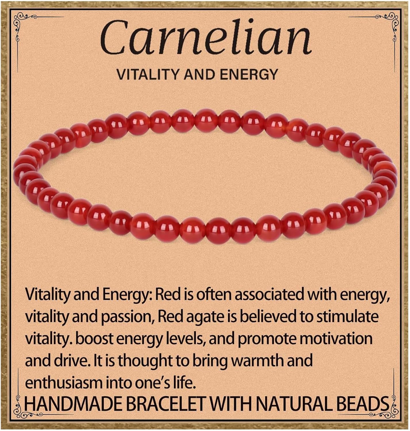 LPBeads Handmade Natural Gemstone Stretch Elastic Bracelet Healing Crystal Round Stone Beads Jewelry Gifts for Women Men