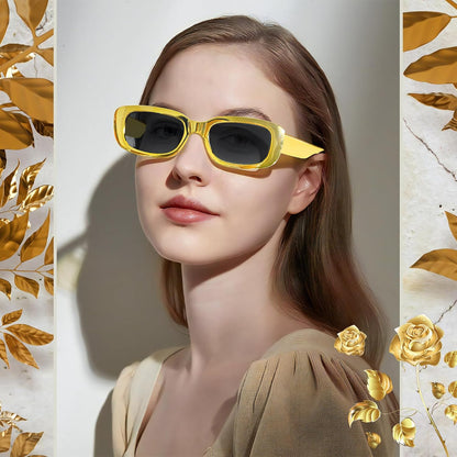 SUNOVELTIES 10 Pack Rectangle Sunglasses for Women Retro Narrow Square Glasses 90s Aesthetic Vintage Eyewear Uniex Adult
