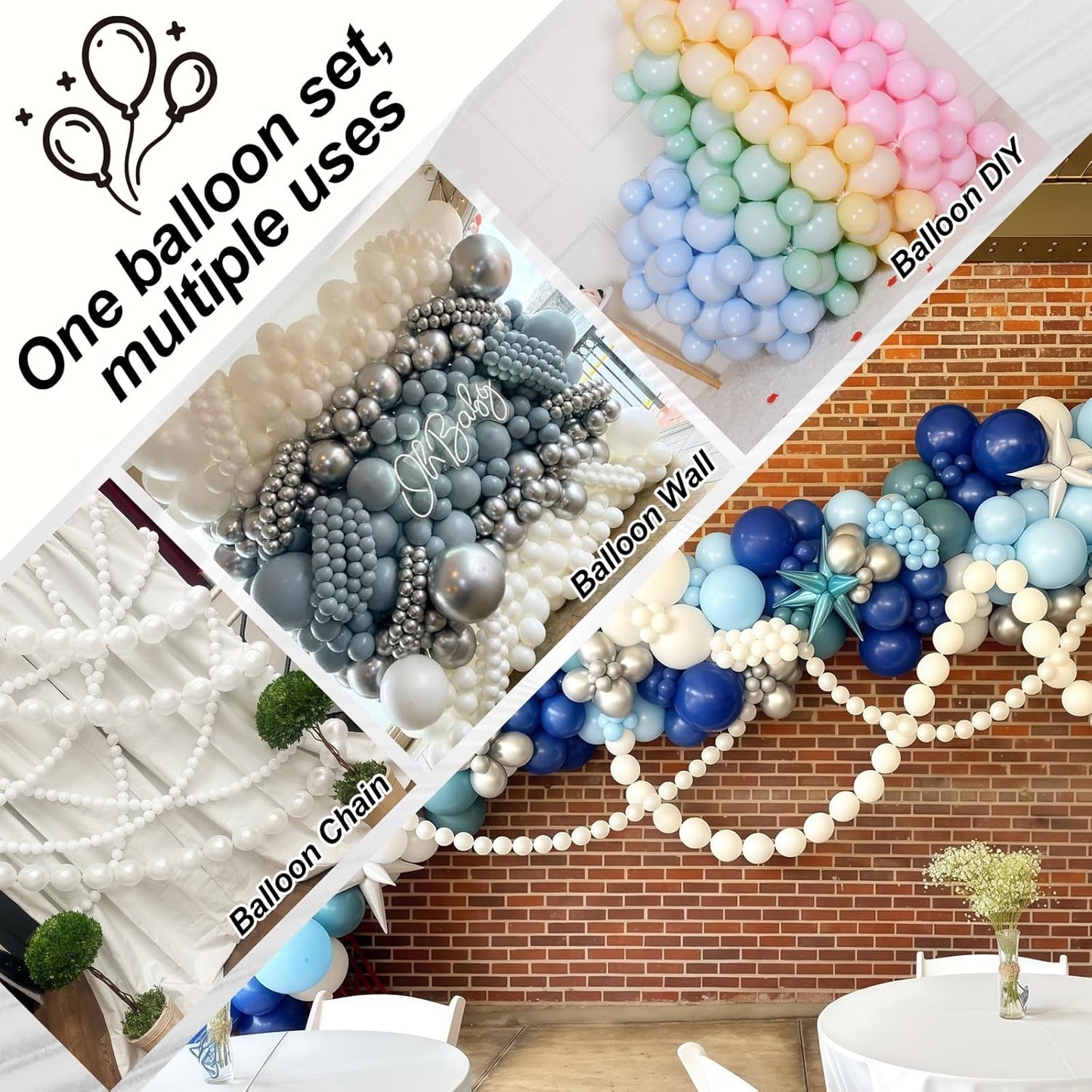 Gold Quick Link Balloons, 60PCS Linking for Balloon Wall Arch Chains, 6inch Linkable for Wedding Birthday Baby Shower Engagement Graduation Party Decorations