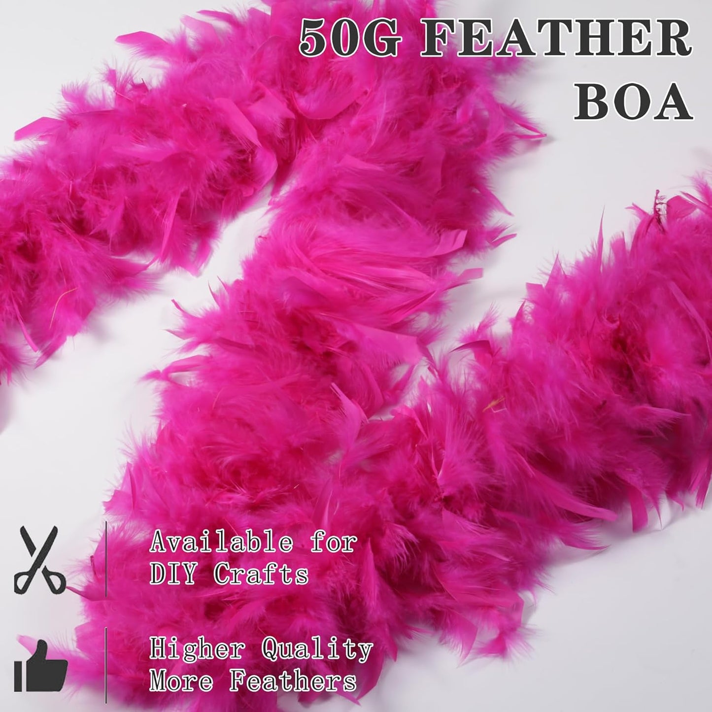 SOGUGOM Red 35g Feather Boas - 2 Yards Boa Feathers for Party, Wedding, Centerpieces, Concert, Costume and Christmas Tree(Red)