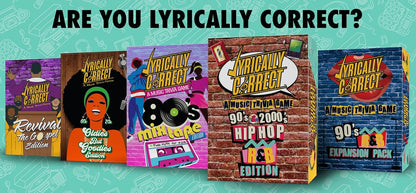 Lyrically Correct '90s & 2000s Music Trivia Card Game - Hip Hop and R&B Edition - Finish the Lyrics Challenge, Fun for Adults, Party or Family Night