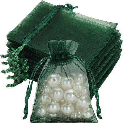 joycraft 50Pcs Organza Bags, 2x3 inch Gift Favor Bags, White Wedding Favor Bags, Jewelry Pouches with Drawstring, Mesh Bags Drawstring for Jewelry, Festival, Makeup, Candy, Desserts