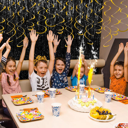 24 PCS Pink Hanging Swirl, Sparkle Ceiling Hanging Decorations, Plastic Streamer Party Decorations with Double-Swirls and Single-Swirls for Birthday Decorations, Easter, Graduation, Baby Shower