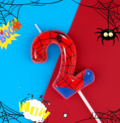 PHD CAKE 2.76 Inch Number 3 Spider Birthday Candles, Spider Cartoon Themed Number Candles, Cake Number Candles, Party Celebration