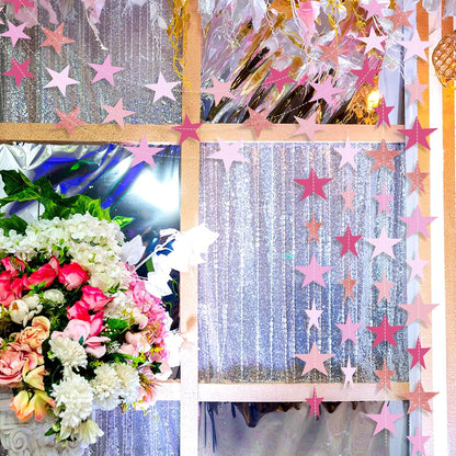 Patelai Glitter Star Garland Banner 2026 Graduation Decor 130 Feet Star Hanging Banner Twinkle Backdrop for Party Birthday Classroom Wedding Supplies(Gold)