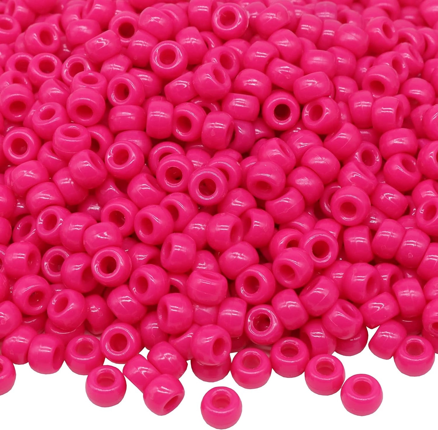 1000Pcs Glow in The Dark Pony Beads 9mm Plastic Kandi Beads Bulk for Friendship Bracelet Necklace Craft Jewelry Making Beads for Hair Braids 9 Color