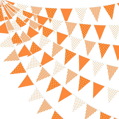 32Ft Dusty Blue Party Decorations Retro Blue Gingham Triangle Banner Flag Pennant Fabric Garland Streamers for Nautical Wedding Birthday Ahoy Achor Bridal Baby Shower Under The Sea Decor Supplies