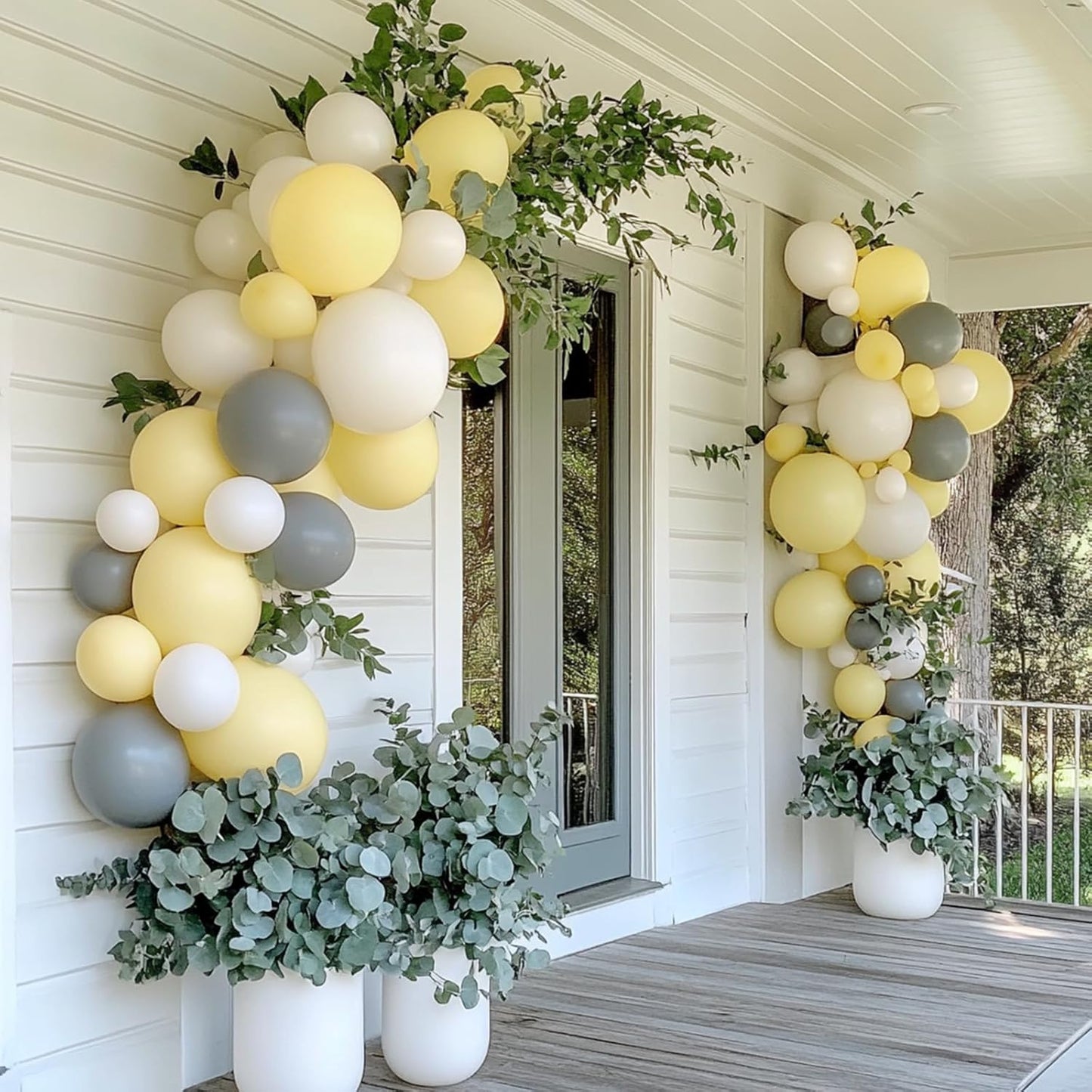 RUBFAC 87pcs Metallic Blue Silver Balloon Garland Arch Kit, 18 12 10 5 Inch Blue Silver Confetti Latex Party Balloons for Birthday Graduation Baby Shower Decoration