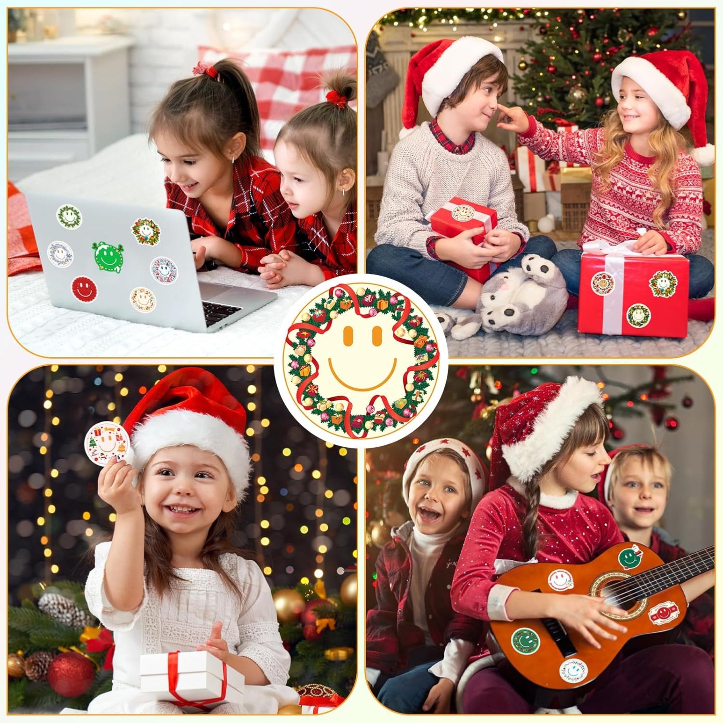 50PCS Smiling Stickers, Cute Water Bottle Stickers for Kids, for Teaching Rewards, Notebooks, Stationery, Luggage, Cartoon PVC Happy Stickers