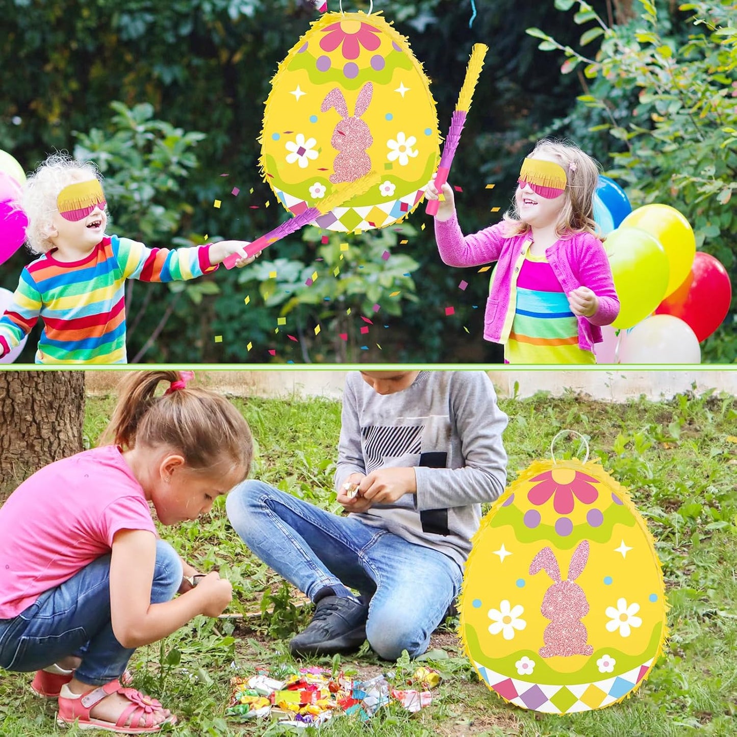 Hooqict Mexican Pinata with Blindfold and Bat Stick Party Pinata for Fiesta Carnival Cinco de Mayo Decorations Kids Adults Mexican Party Games Birthday Party Supplies