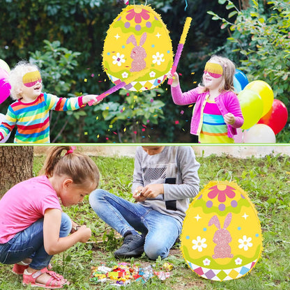 Hooqict Mexican Pinata with Blindfold and Bat Stick Party Pinata for Fiesta Carnival Cinco de Mayo Decorations Kids Adults Mexican Party Games Birthday Party Supplies