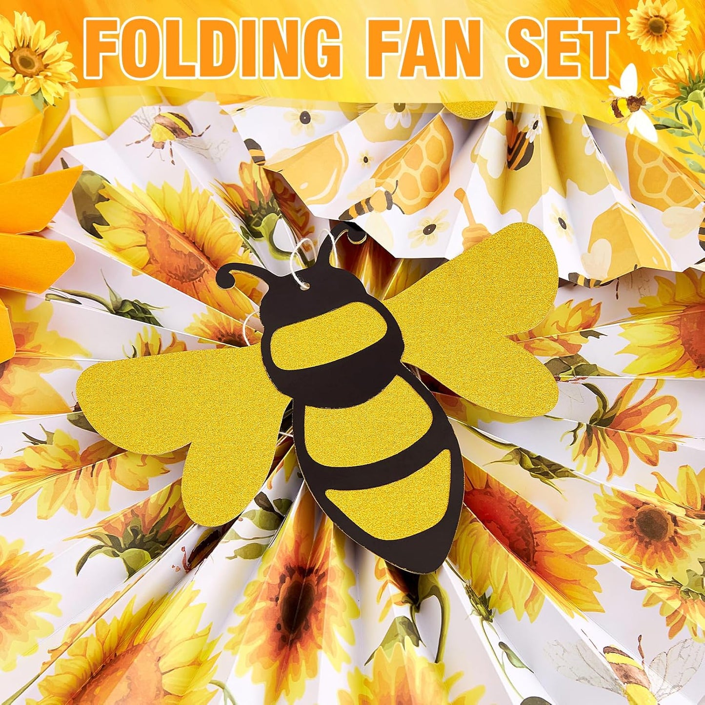PAPER JAZZ Paper Flowers with Paper Fan Boho Hanging Decor Artificial Flowers Decorations for Wall Pink and Orange Party Decorations for Classroom, Beach Party, Summer Birthday Party Pack of 11.