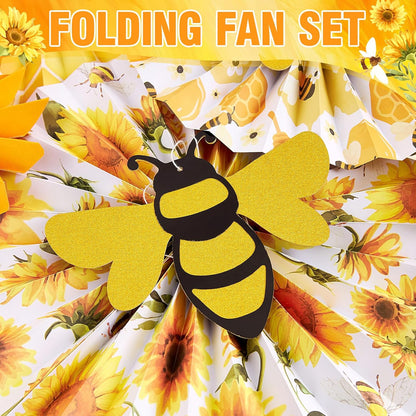 PAPER JAZZ Paper Flowers with Paper Fan Boho Hanging Decor Artificial Flowers Decorations for Wall Pink and Orange Party Decorations for Classroom, Beach Party, Summer Birthday Party Pack of 11.