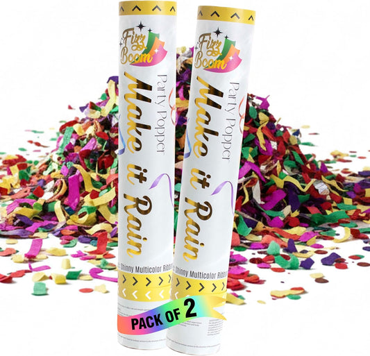 6 Pack 12 Inch Confetti Poppers, Biodegradable Confetti Popper Set for Wedding, Birthday Party Celebrations | Releases 15 ft in the Air