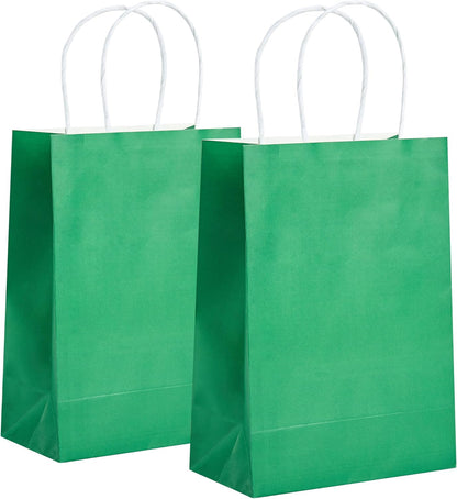 32 Pack Paper Gift Bags with Handles, 5.8"×3.2"×8.25" Party Favor Bags, Gift Bags, Small Gift Bags with Handles, Party Bags, Small Goodie Bags Bulk for Birthday, Crafts, Wedding, Party Supplies (8 Colors)