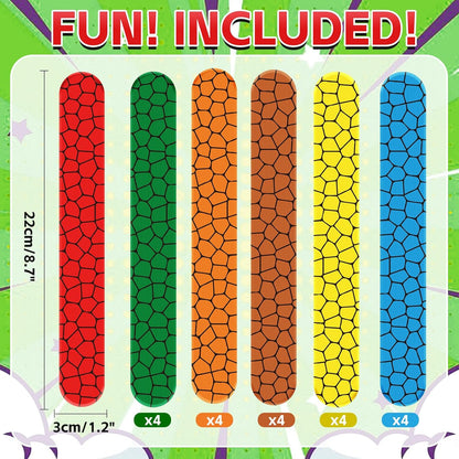Cartoon Animation Slap Wristband, 24 Pack - Birthday Party Supplies, Cartoon Theme Bracelets Goodie Bag Fillers for Birthday & Theme Parties