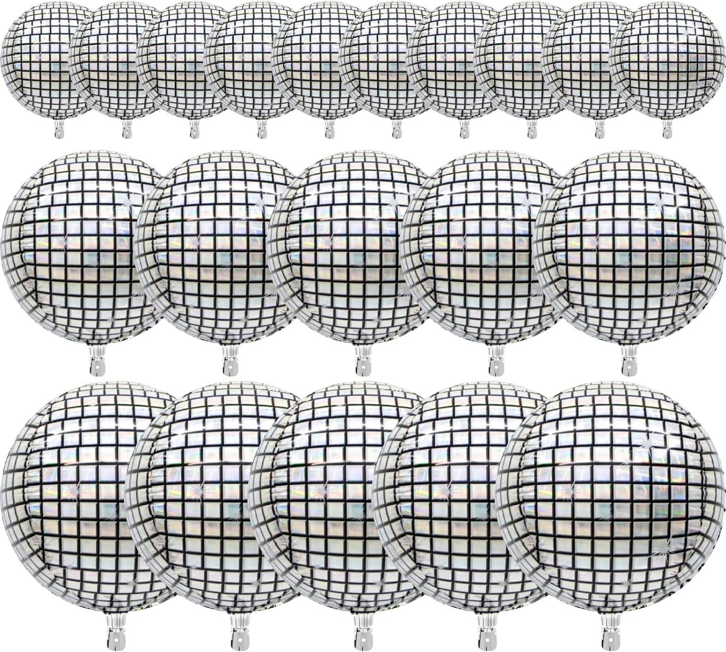 PartyWoo Metallic Gold Foil Balloons 20pcs Different Sizes Pack of 22 15 10 Inch Large Round Foil 4D Inflatable Mirror Ball Mylar Balloons for Graduation Birthday Baby Shower Party Decorations