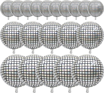 PartyWoo Metallic Gold Foil Balloons 20pcs Different Sizes Pack of 22 15 10 Inch Large Round Foil 4D Inflatable Mirror Ball Mylar Balloons for Graduation Birthday Baby Shower Party Decorations