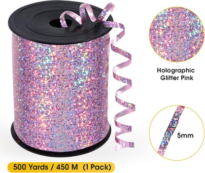 Rose Gold Curling Ribbon - 500 Yard Shiny Metallic Curling Ribbon for Gift Wrapping, Balloons, Birthdays & Parties