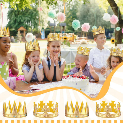 Yaomiao 44 Pcs Birthday Foam Crowns for Kids Princess Tiaras King Hat Bulk Diamond Sticker Kits for Crown Party Supplies