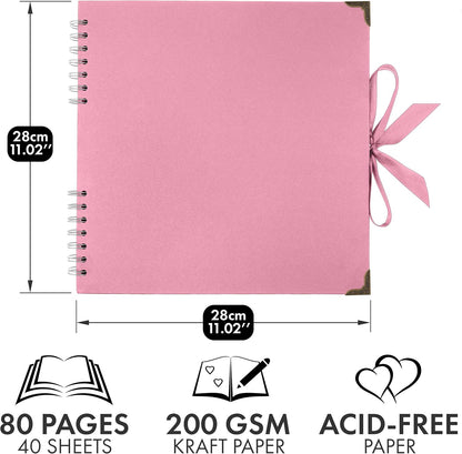 Bstorify Scrapbook Album 60 Pages (8 x 8 Inch) Brown Thick 200gsm Kraft Paper, Photo Album Scrapbook, Memory Book - Ideal for Your Scrapbooking Albums Art & Craft Projects