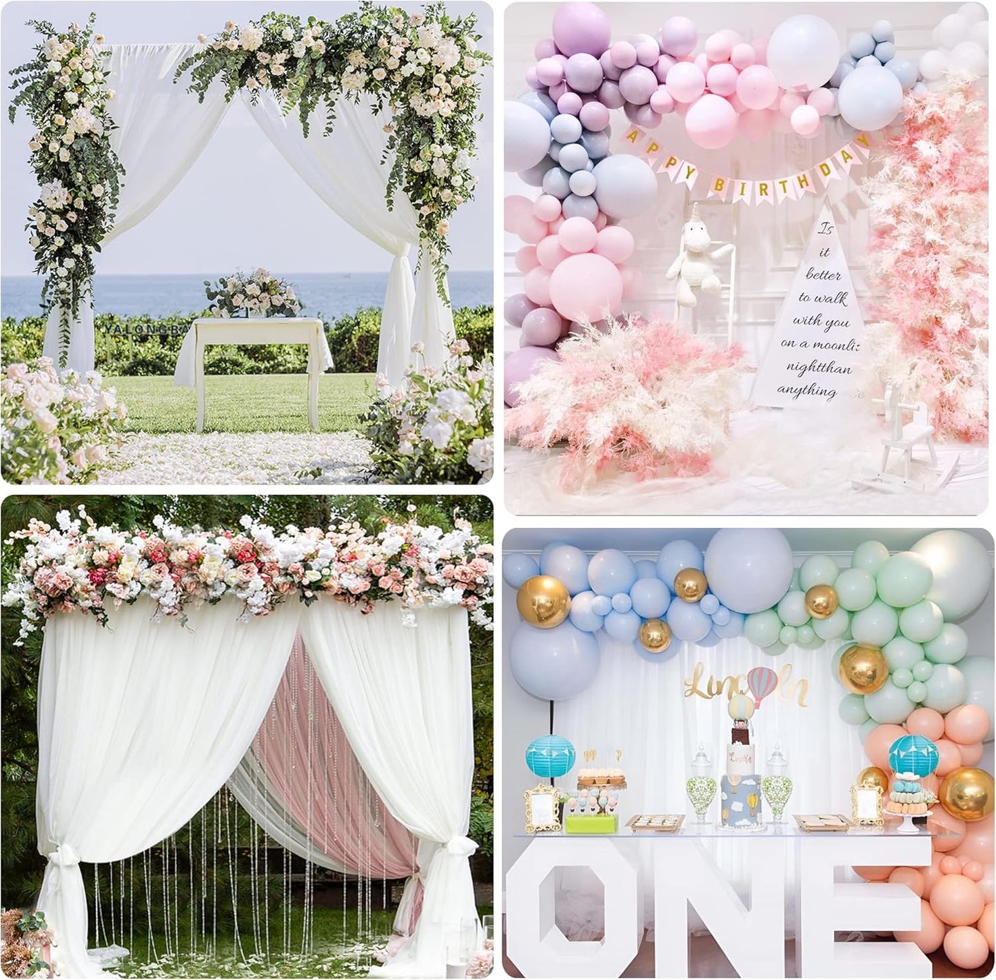 Putros Heavy Duty Backdrop Stand 8ft x 8ft Gold Pipe and Drape Kit Adjustable Metal Backdrop Sand for Wedding Photobooth Exhibition Decoration