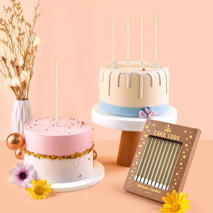 Pink Gold Long Thin Birthday Candles, Cake Candles, Birthday Parties, Wedding Decorations, Party Candles