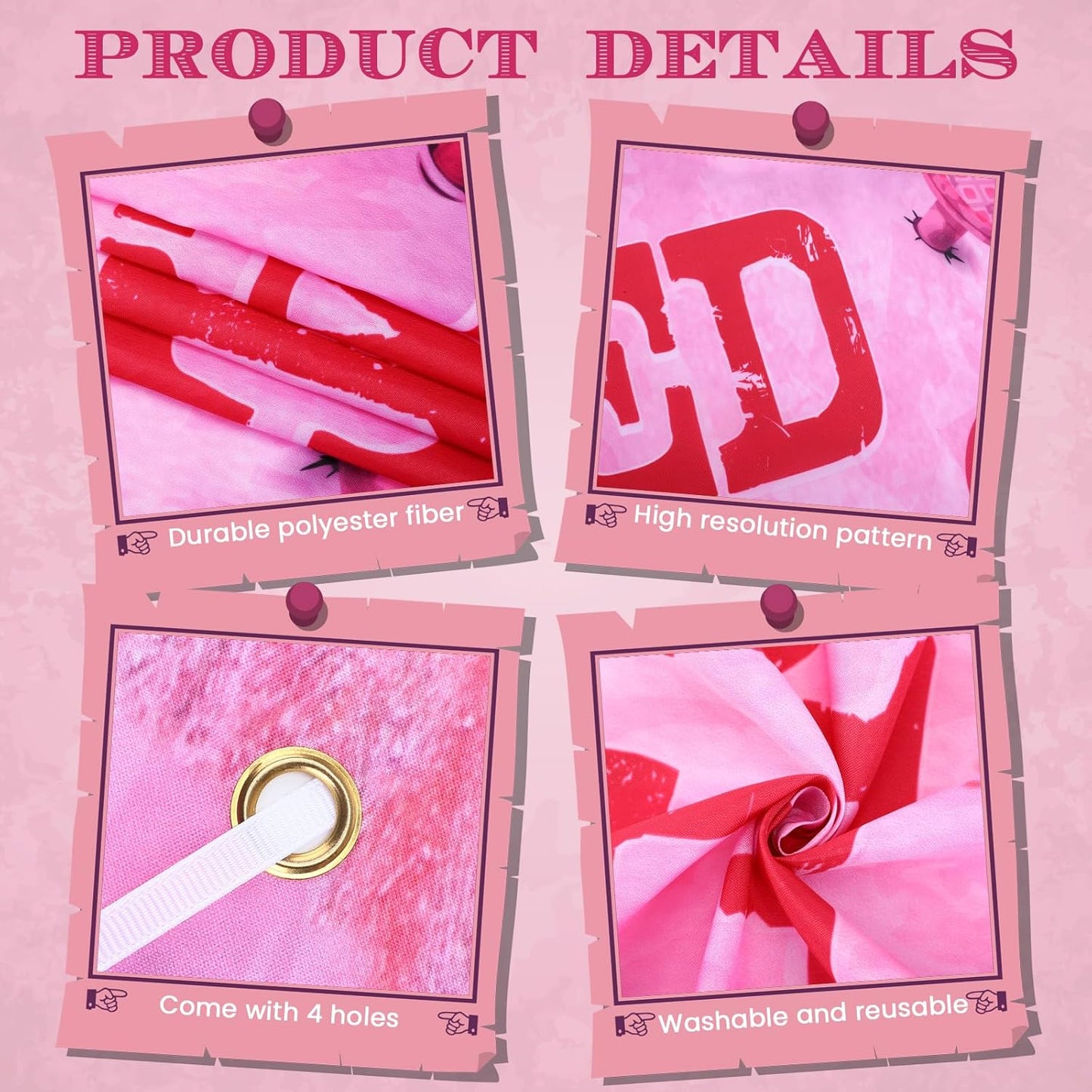 Large Cowgirl Party Decorations Wild West Pink Photo Banner Fun Frame Banner West Wanted Photo Booth Prop Wild Western Selfie Banner for Wild West Western Theme Birthday Party Game Decoration Supplies