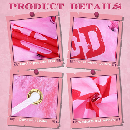 Large Cowgirl Party Decorations Wild West Pink Photo Banner Fun Frame Banner West Wanted Photo Booth Prop Wild Western Selfie Banner for Wild West Western Theme Birthday Party Game Decoration Supplies