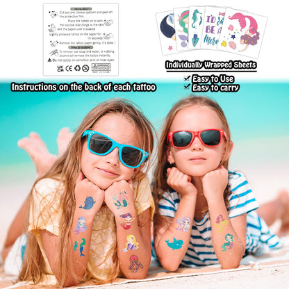 Partywind 408 PCS Kids Tattoos for Party Supplies, Individually Wrapped Sheet Temporary Tattoos Stickers for Kids Goodie Bag Stuffers, Fun Birthday Party Favors - Mixed