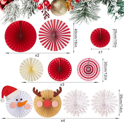 Easy Joy Paper Leaves Decorations for Wall Paper Fans Classroom Decoration Leaves Backdrop Decor Wall Decor,Set of 9
